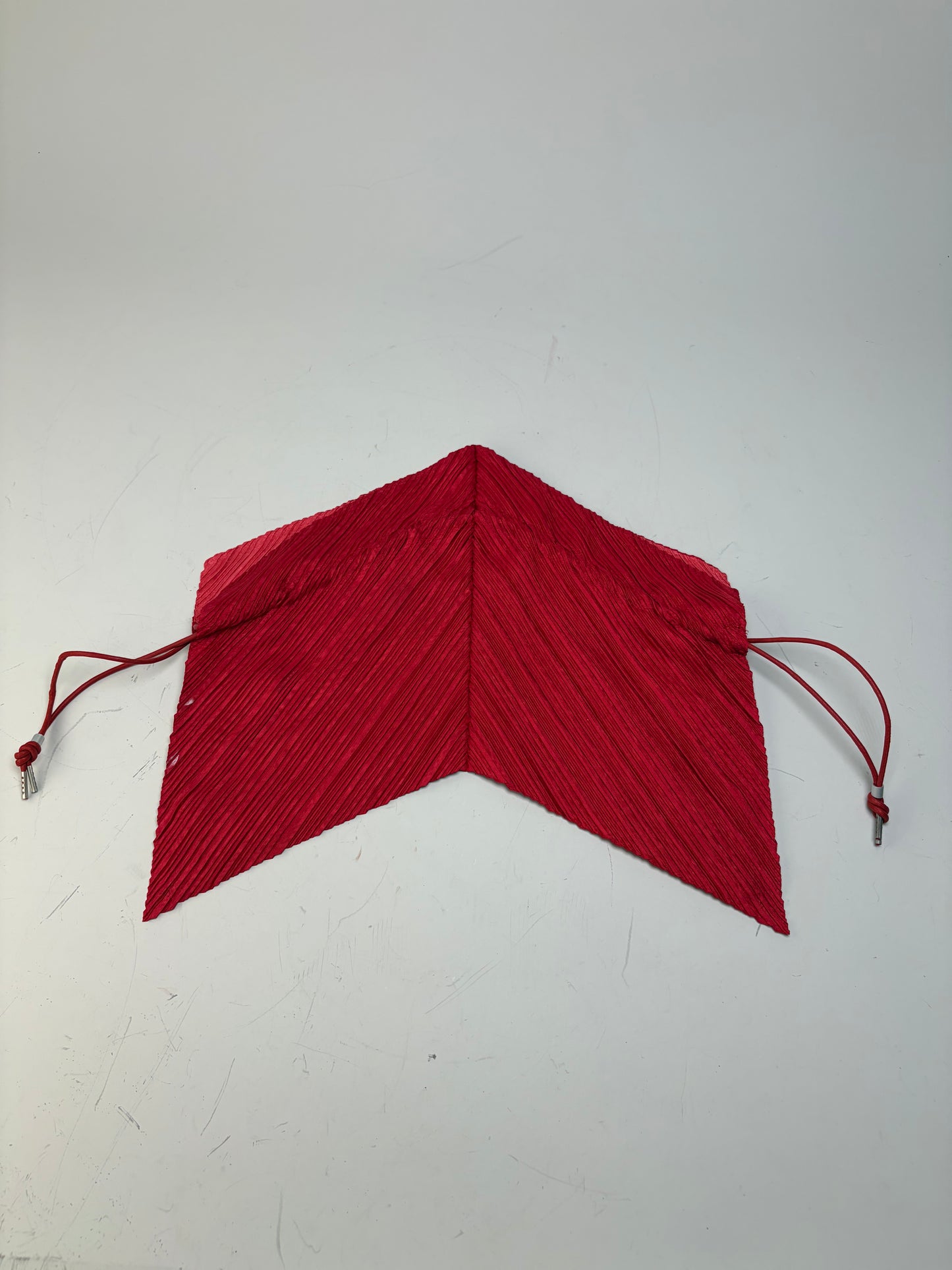 Vintage Issey Miyake Pleated Synthetic Pouch Red