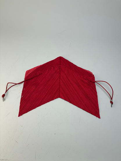 Vintage Issey Miyake Pleated Synthetic Pouch Red