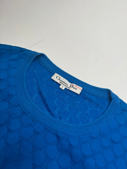 Vintage Dior Short Sleeve Sweater Blue M