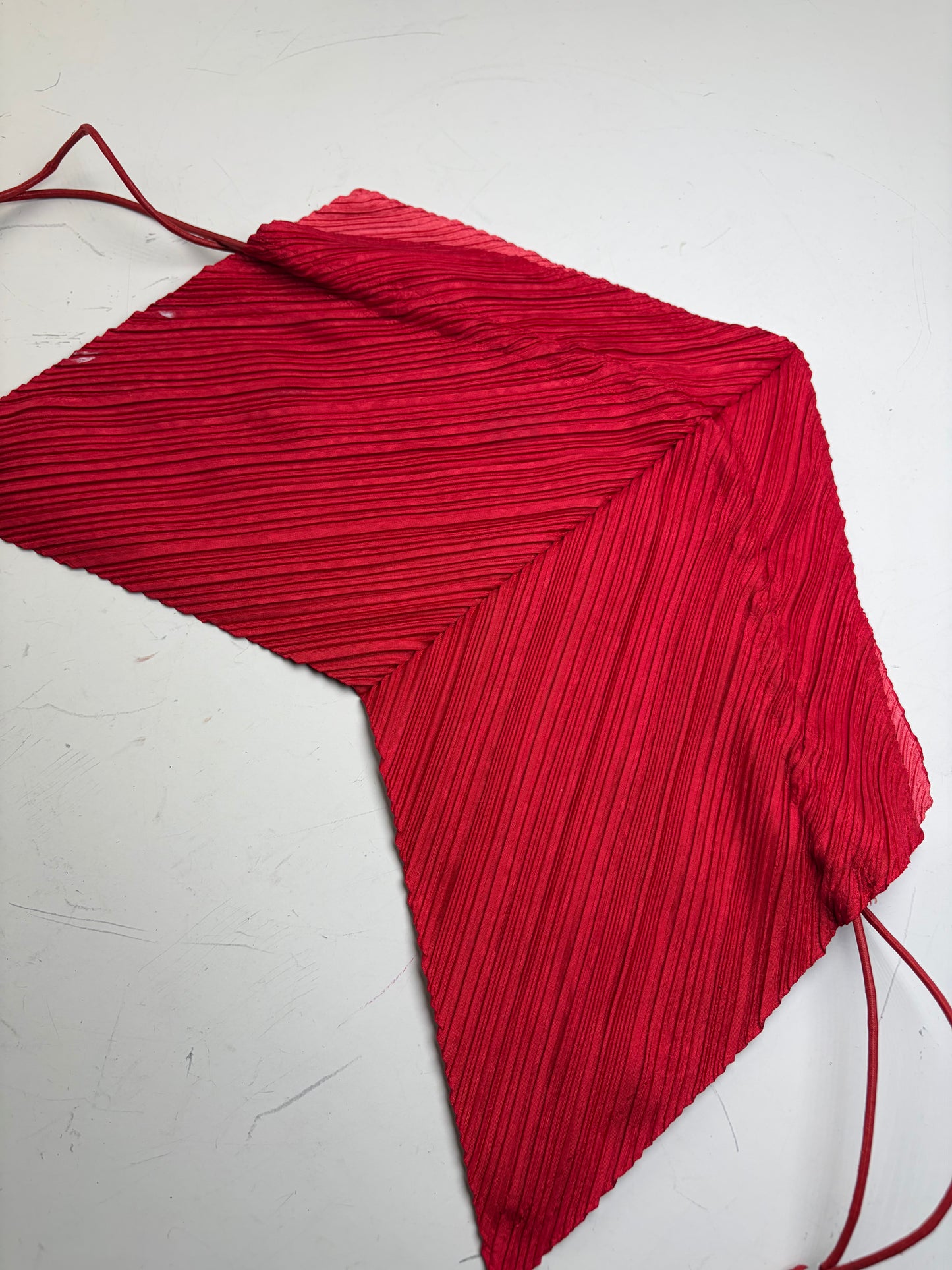 Vintage Issey Miyake Pleated Synthetic Pouch Red