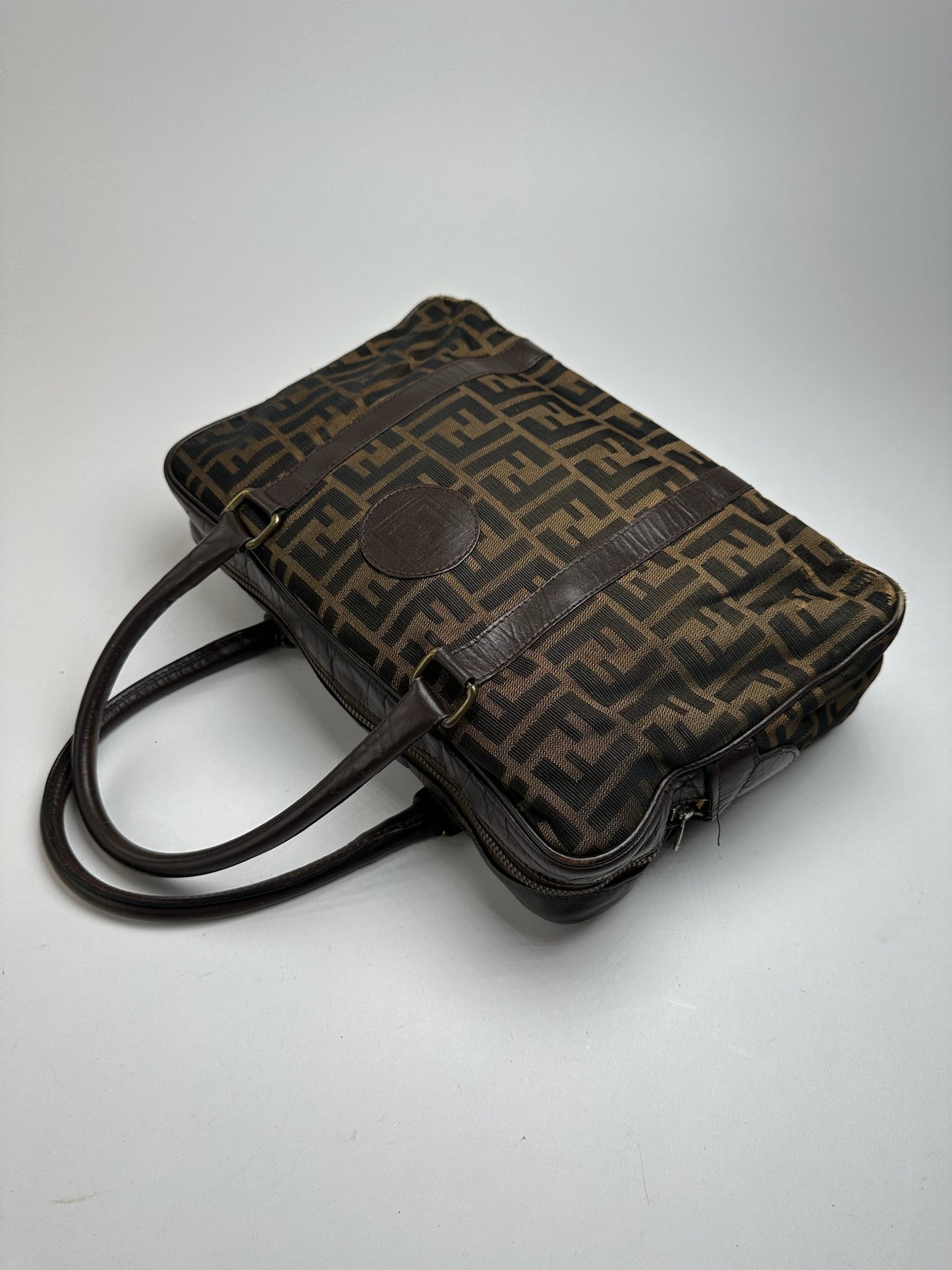 Vintage Fendi Roma Monogram mini Boston bag brown