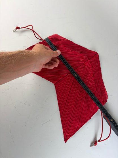 Vintage Issey Miyake Pleated Synthetic Pouch Red