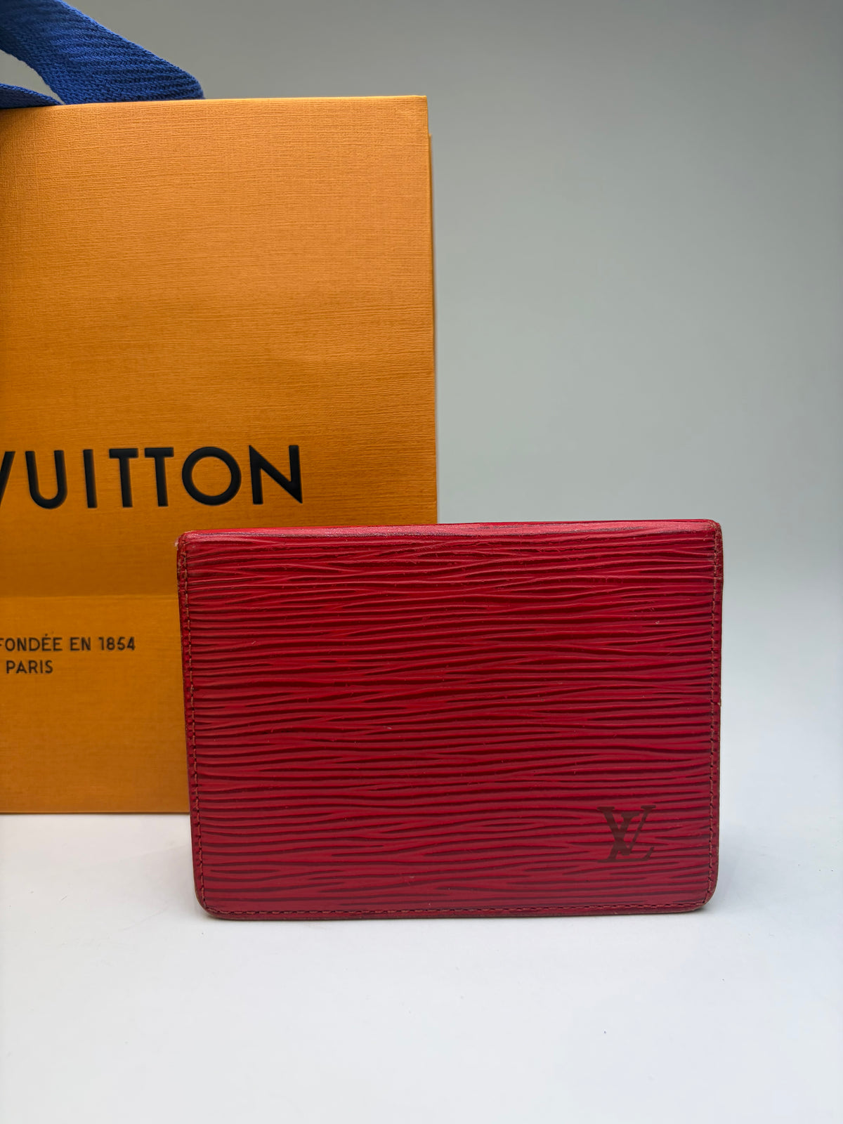 Vintage Louis Vuitton Epi Leather Card Holder 2002 Red