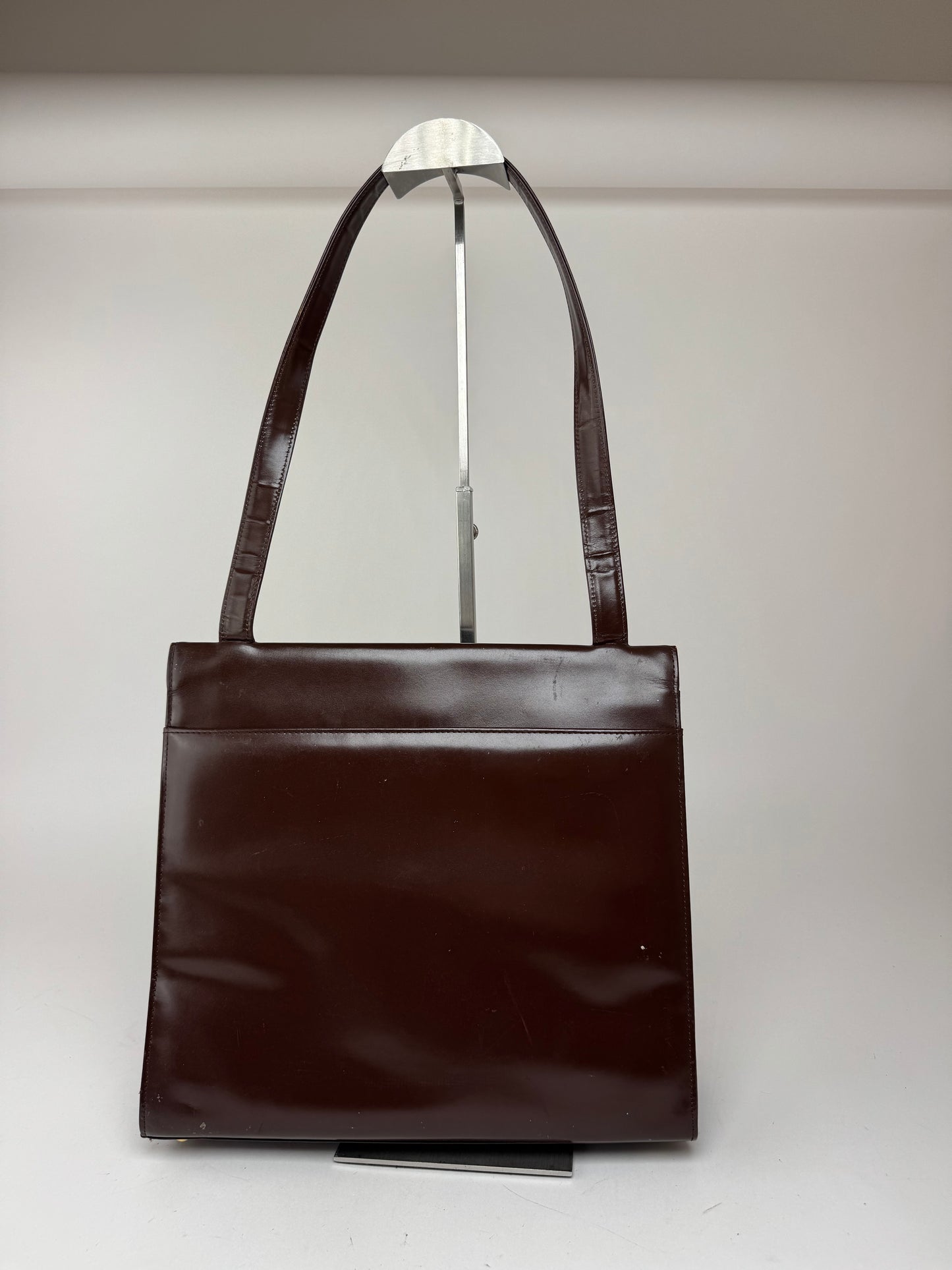Sac vintage Givenchy 4G en cuir verni marron