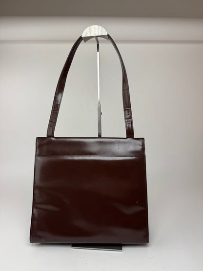 Sac vintage Givenchy 4G en cuir verni marron