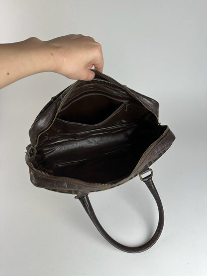 Vintage Fendi Roma Monogram mini Boston bag brown