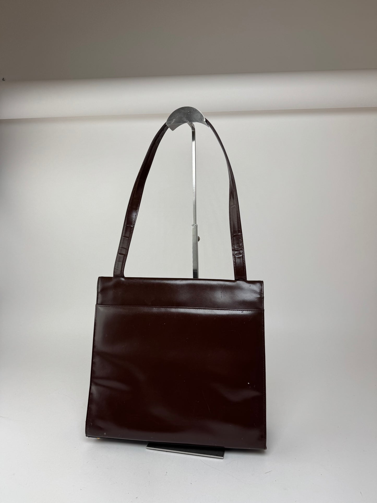 Sac vintage Givenchy 4G en cuir verni marron