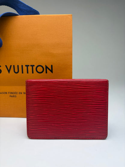 Vintage Louis Vuitton Epi Leather Card Holder 2002 Red