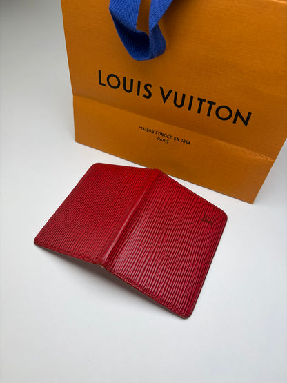 Vintage Louis Vuitton Epi Leather Card Holder 2002 Red