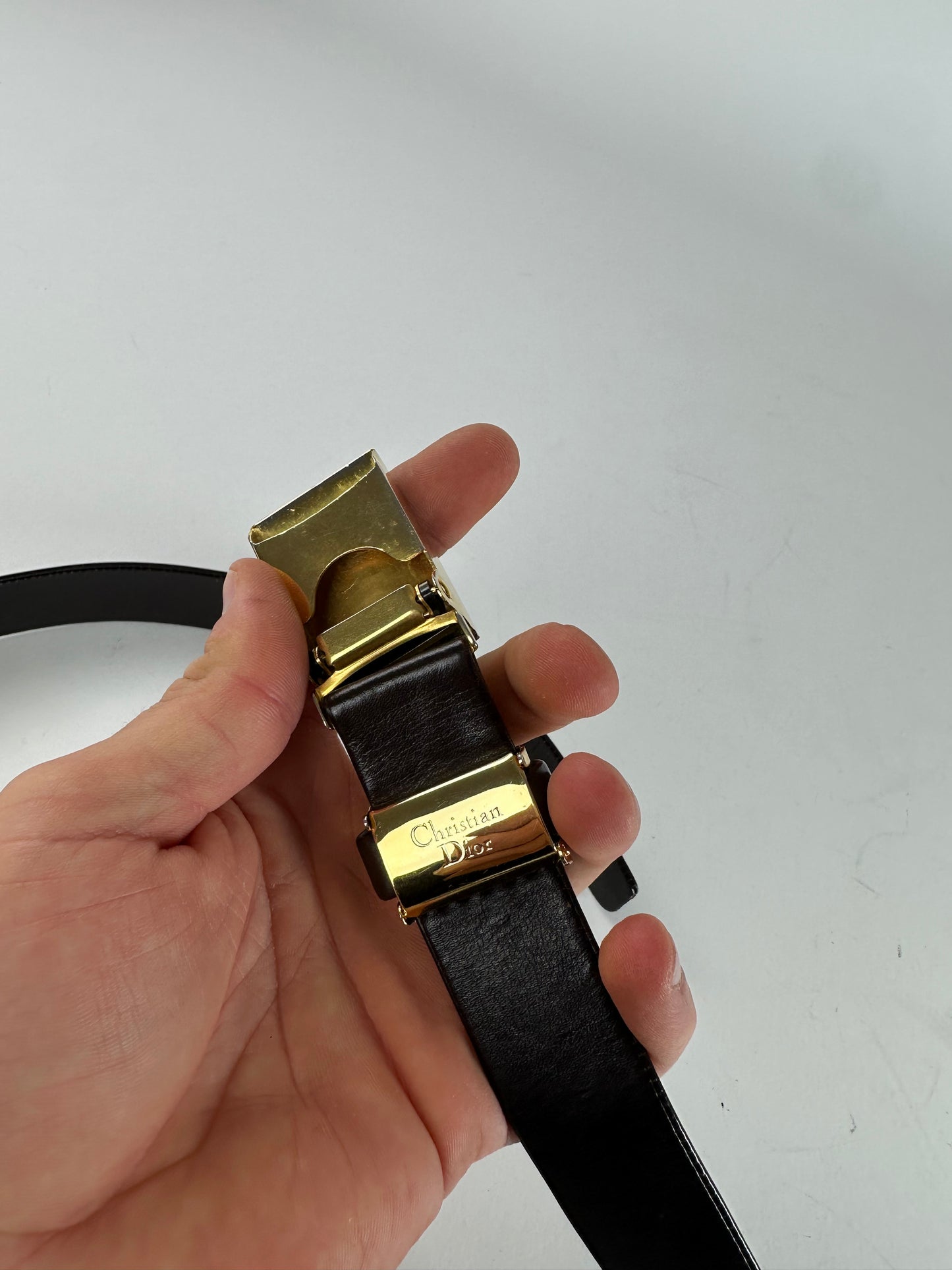 Vintage Dior Leather Belt Brown