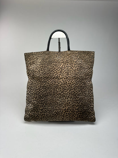 Sac vintage Loewe Madrid Leopard noir marron