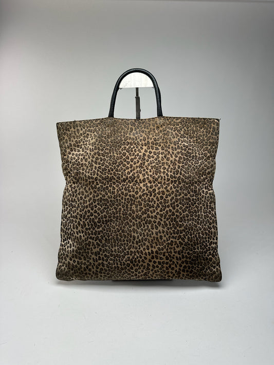 Sac vintage Loewe Madrid Leopard noir marron
