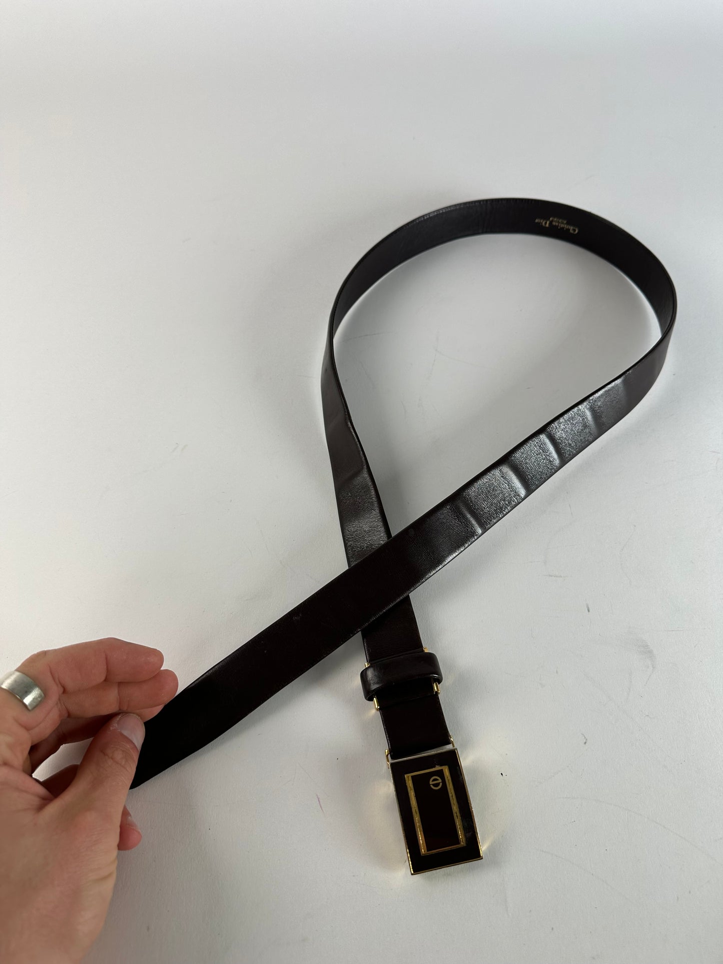 Vintage Dior Leather Belt Brown