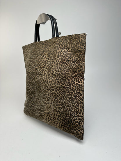 Sac vintage Loewe Madrid Leopard noir marron