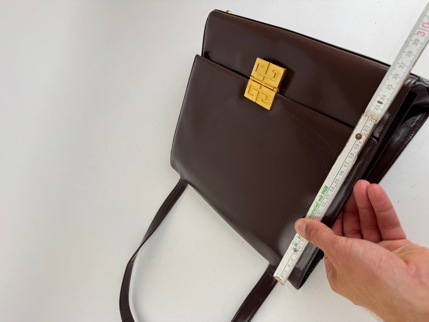 Sac vintage Givenchy 4G en cuir verni marron