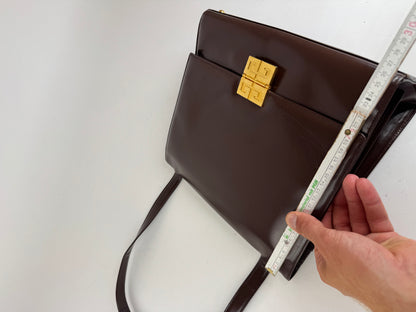 Sac vintage Givenchy 4G en cuir verni marron