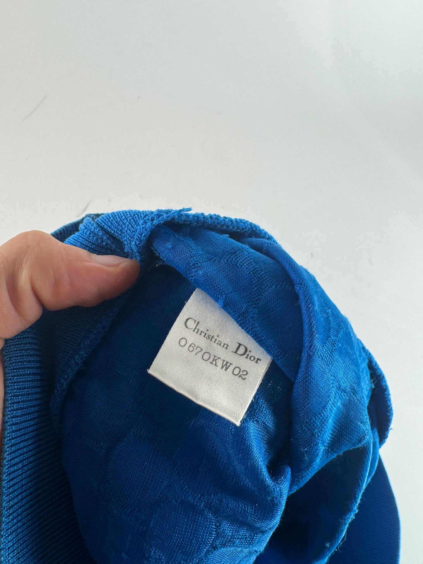 Vintage Dior Short Sleeve Sweater Blue M