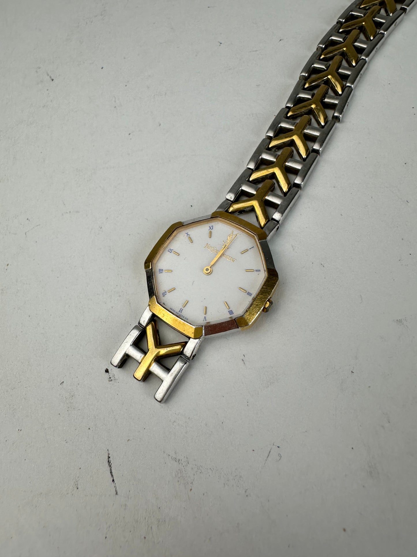Vintage Yves Saint Laurent Stainless Watch Silver