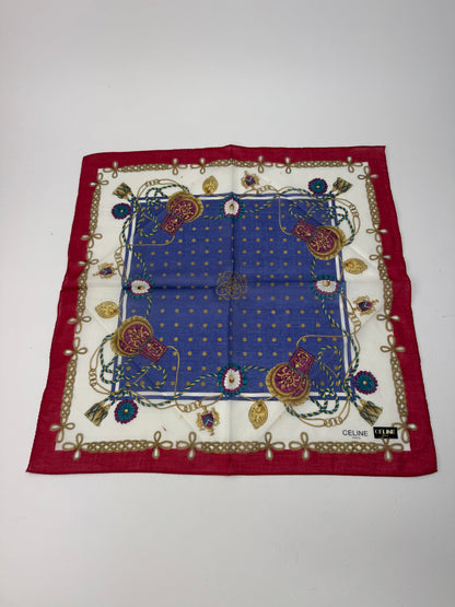 Vintage Celine Scarf Blue Red