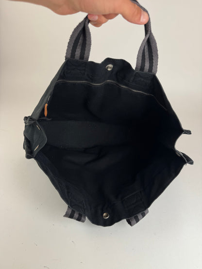 Sac cabas vintage Hermès en toile noire