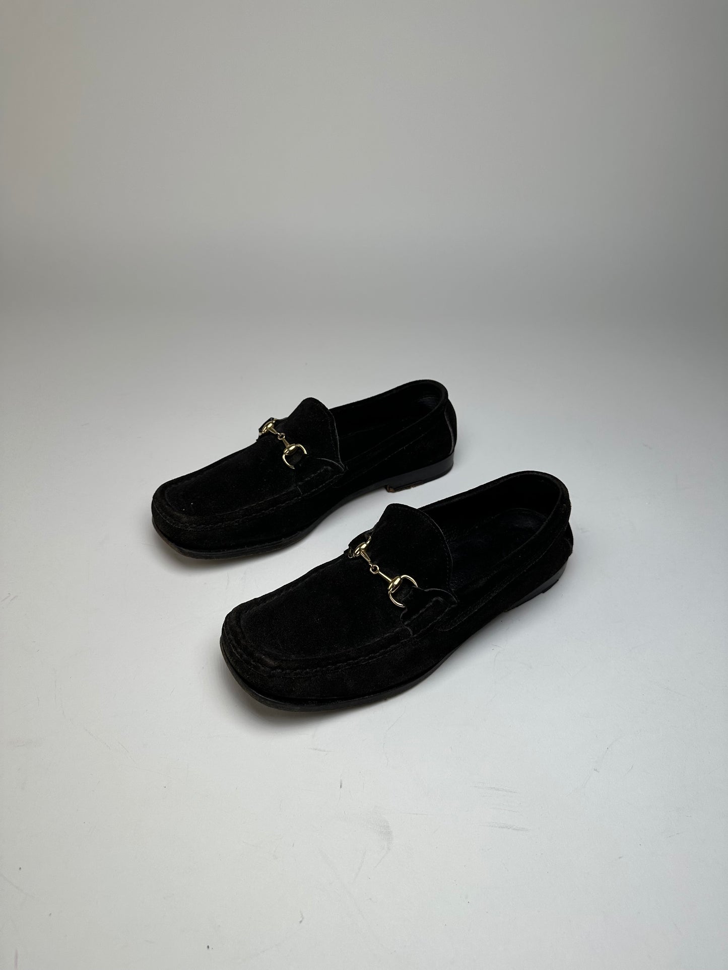 Vintage Gucci Horsebit Suede Loafer Black EU37,5
