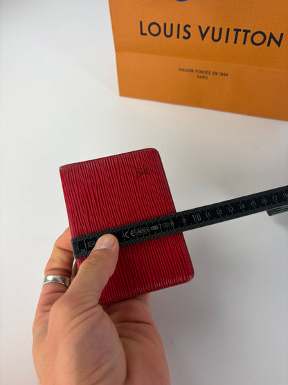 Vintage Louis Vuitton Epi Leather Card Holder 2002 Red