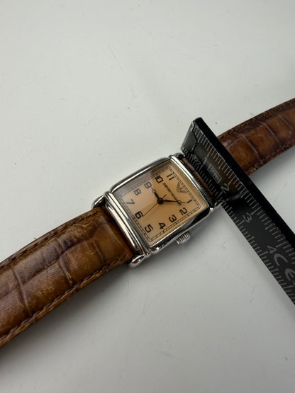 Vintage Emporio Armani Stainless Steel Leather Strap Watch Cream Brown
