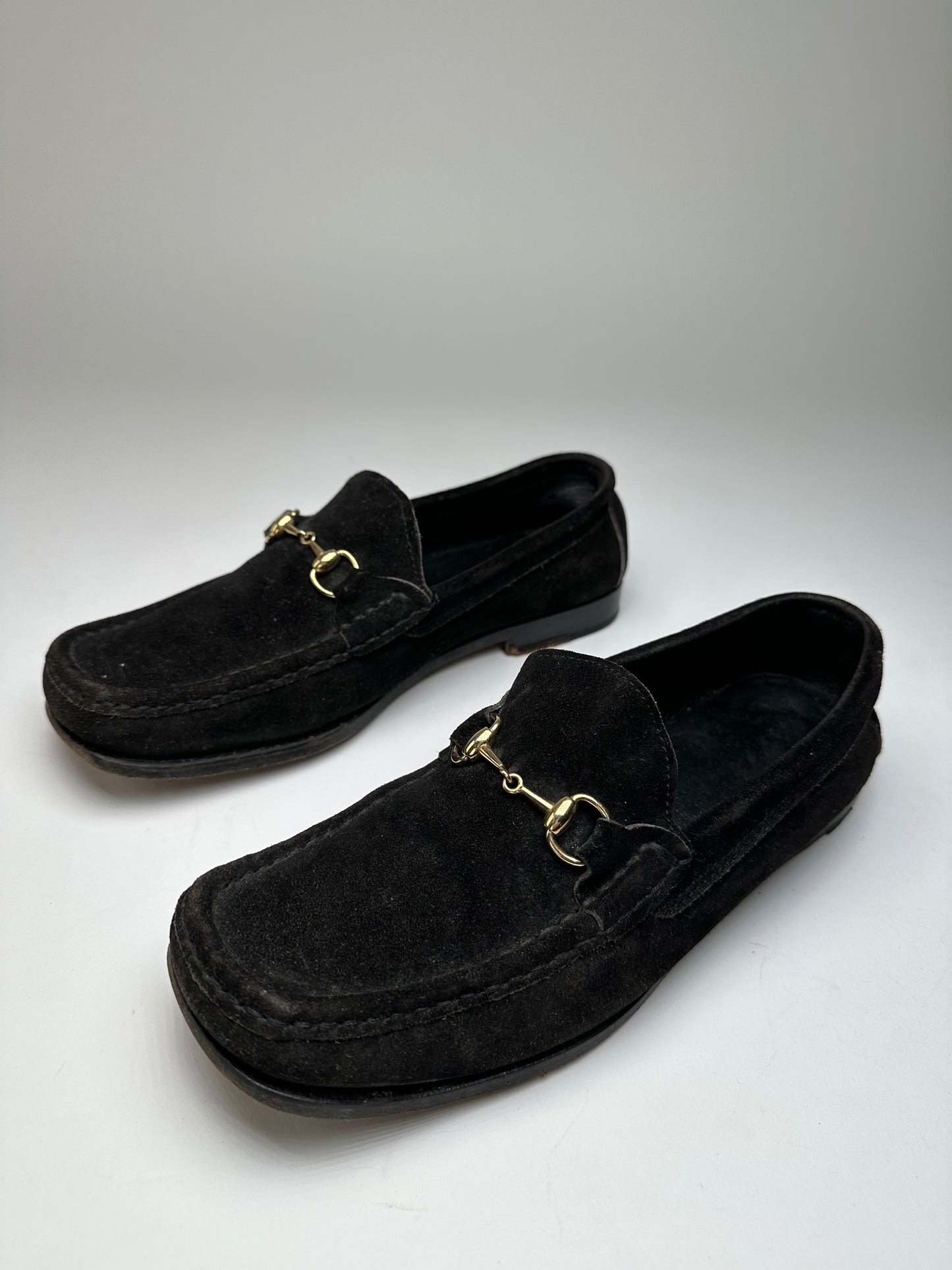Vintage Gucci Horsebit Suede Loafer Black EU37,5