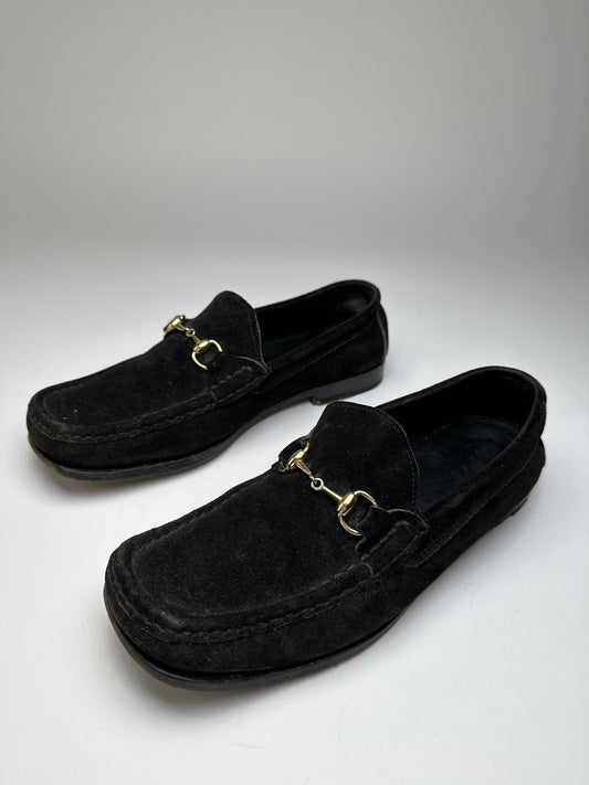 Vintage Gucci Horsebit Suede Loafer Black EU37,5