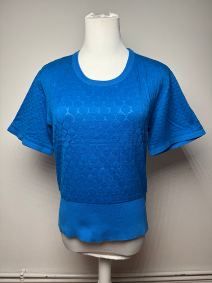 Vintage Dior Short Sleeve Sweater Blue M