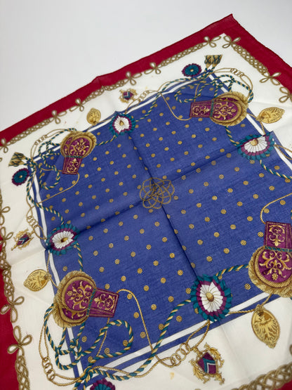 Vintage Celine Scarf Blue Red