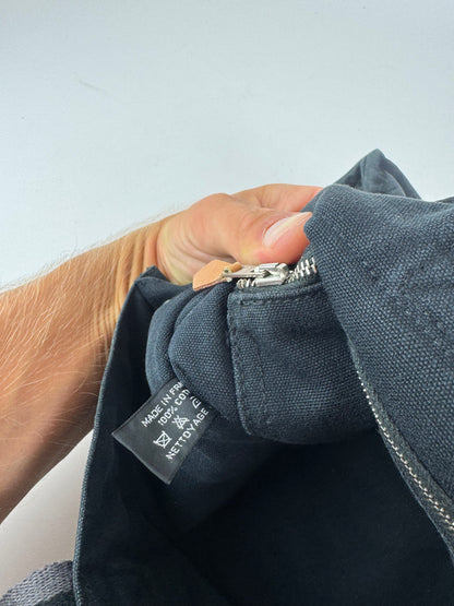 Sac cabas vintage Hermès en toile noire