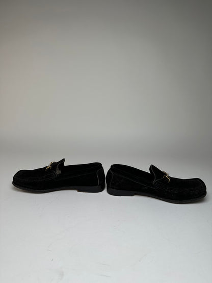Vintage Gucci Horsebit Suede Loafer Black EU37,5