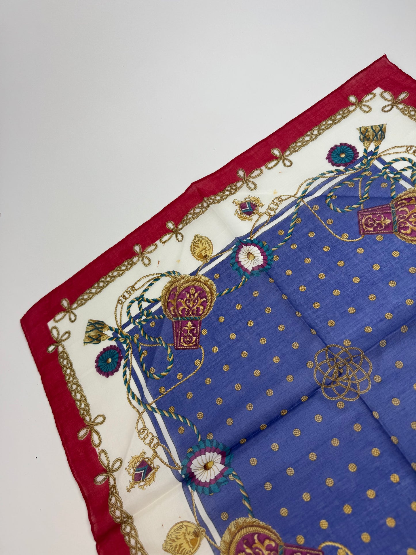 Vintage Celine Scarf Blue Red