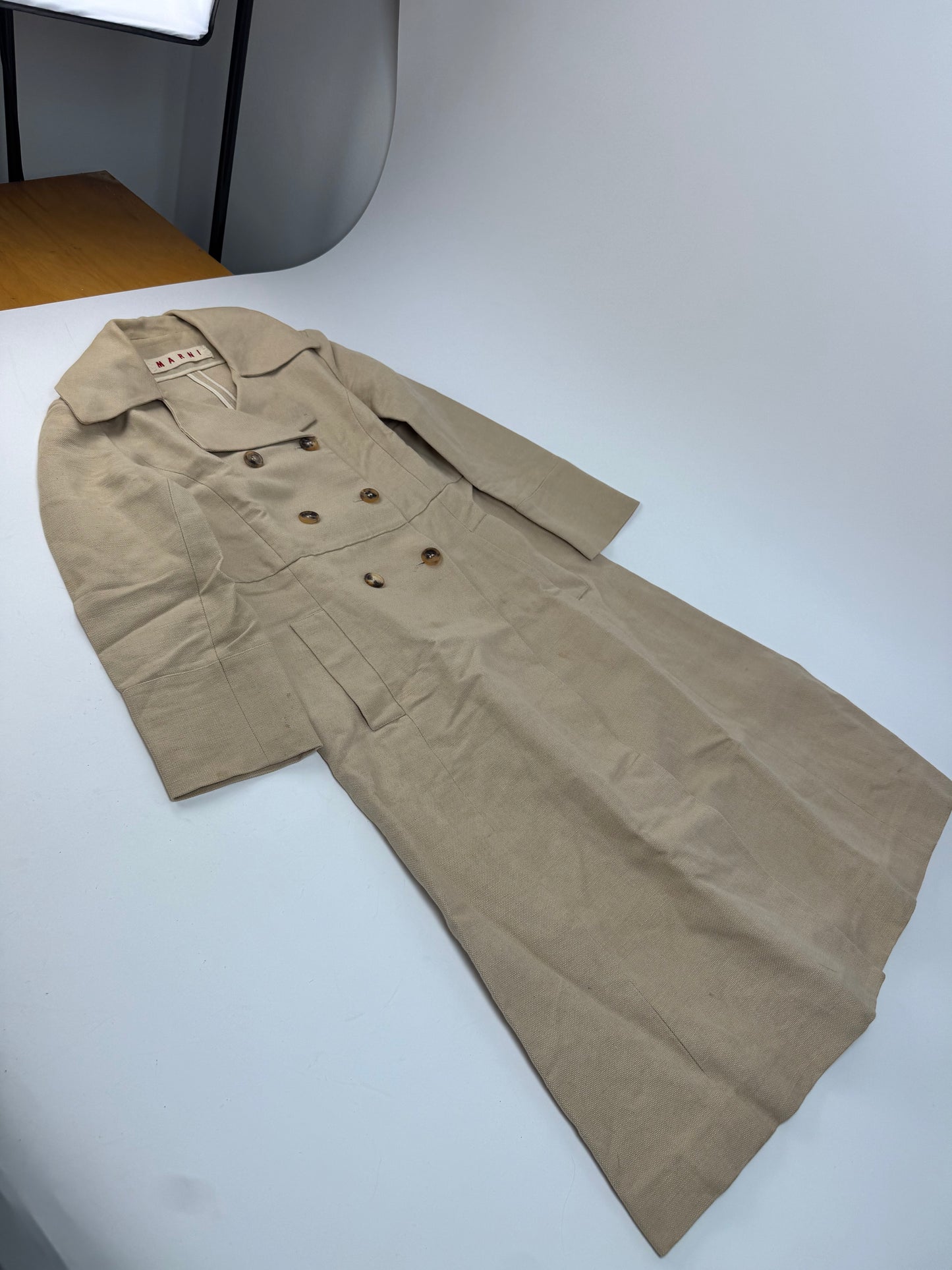 Vintage Marni Linen Trenchcoat Beige L