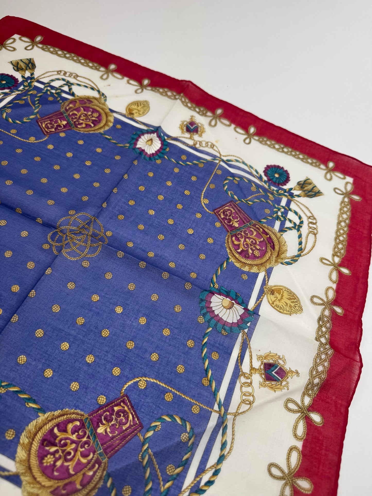 Vintage Celine Scarf Blue Red