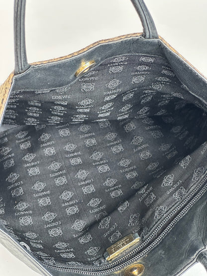 Sac vintage Loewe Madrid Leopard noir marron