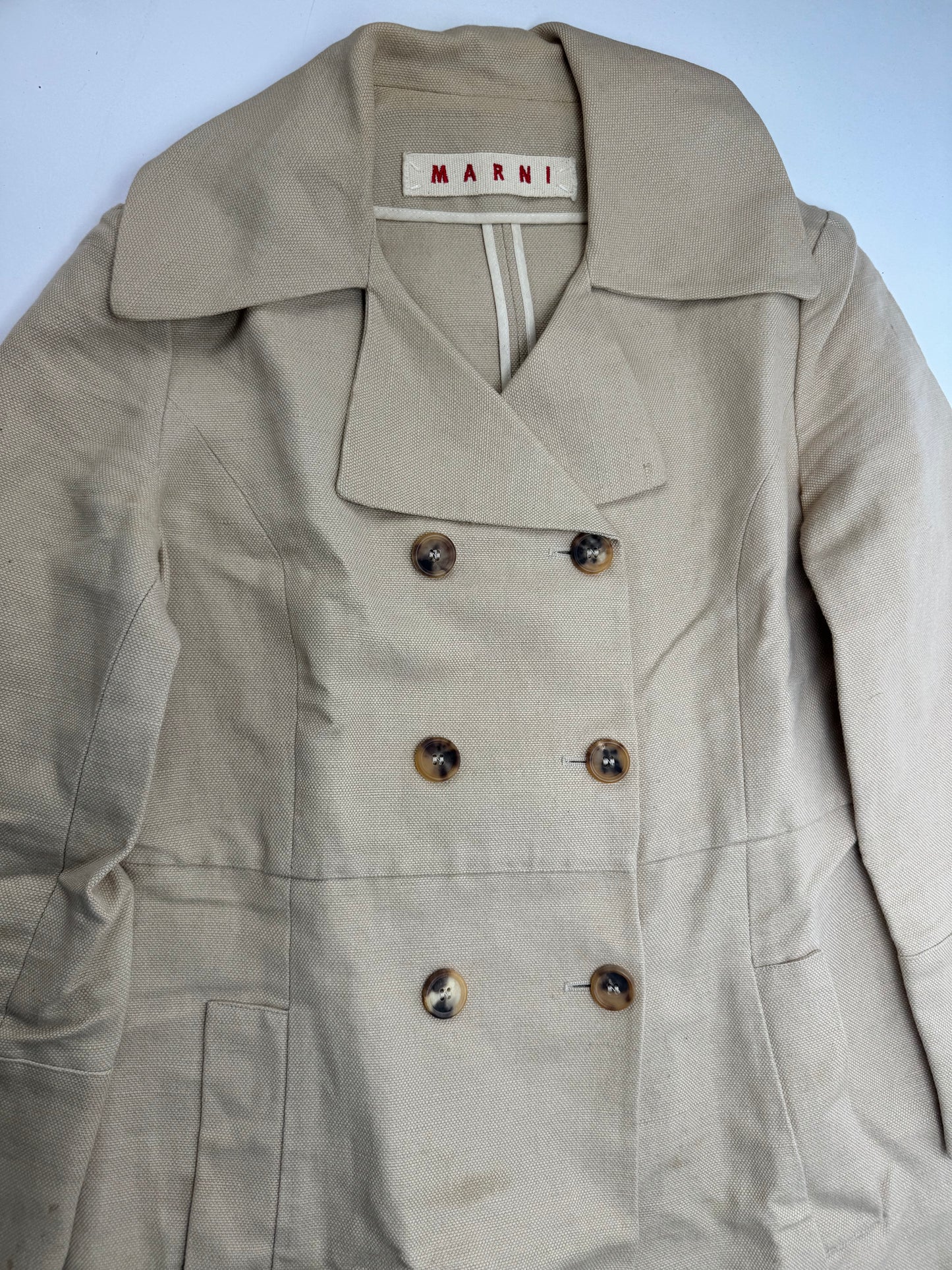 Vintage Marni Linen Trenchcoat Beige L