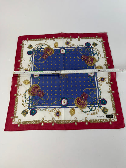 Vintage Celine Scarf Blue Red