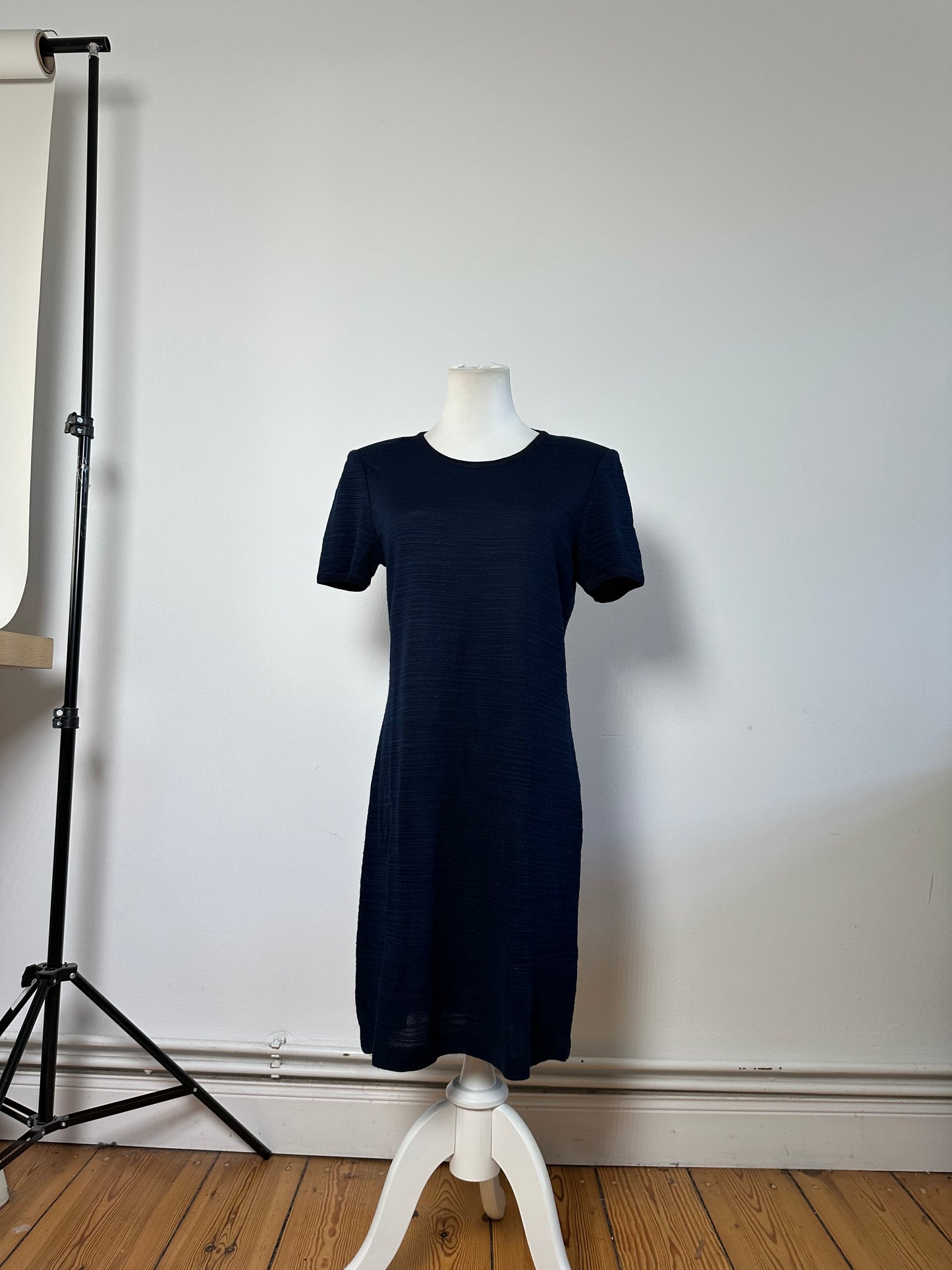Vintage Yves Saint Laurent Cotton Blend Dress Navy M