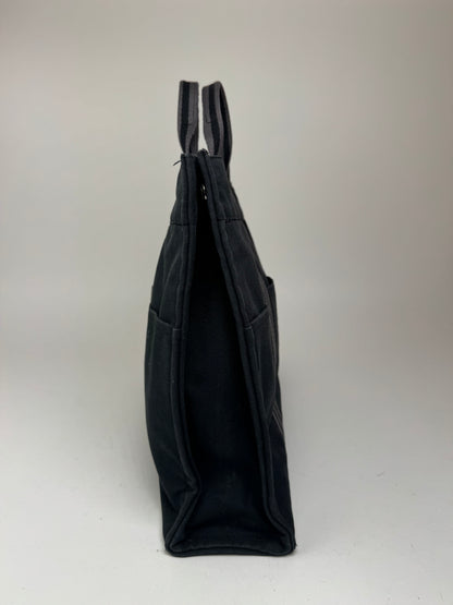 Sac cabas vintage Hermès en toile noire