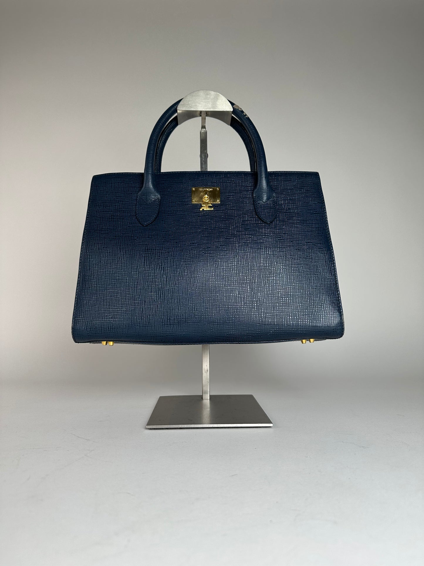 Vintage Courreges Leather Handbag Blue