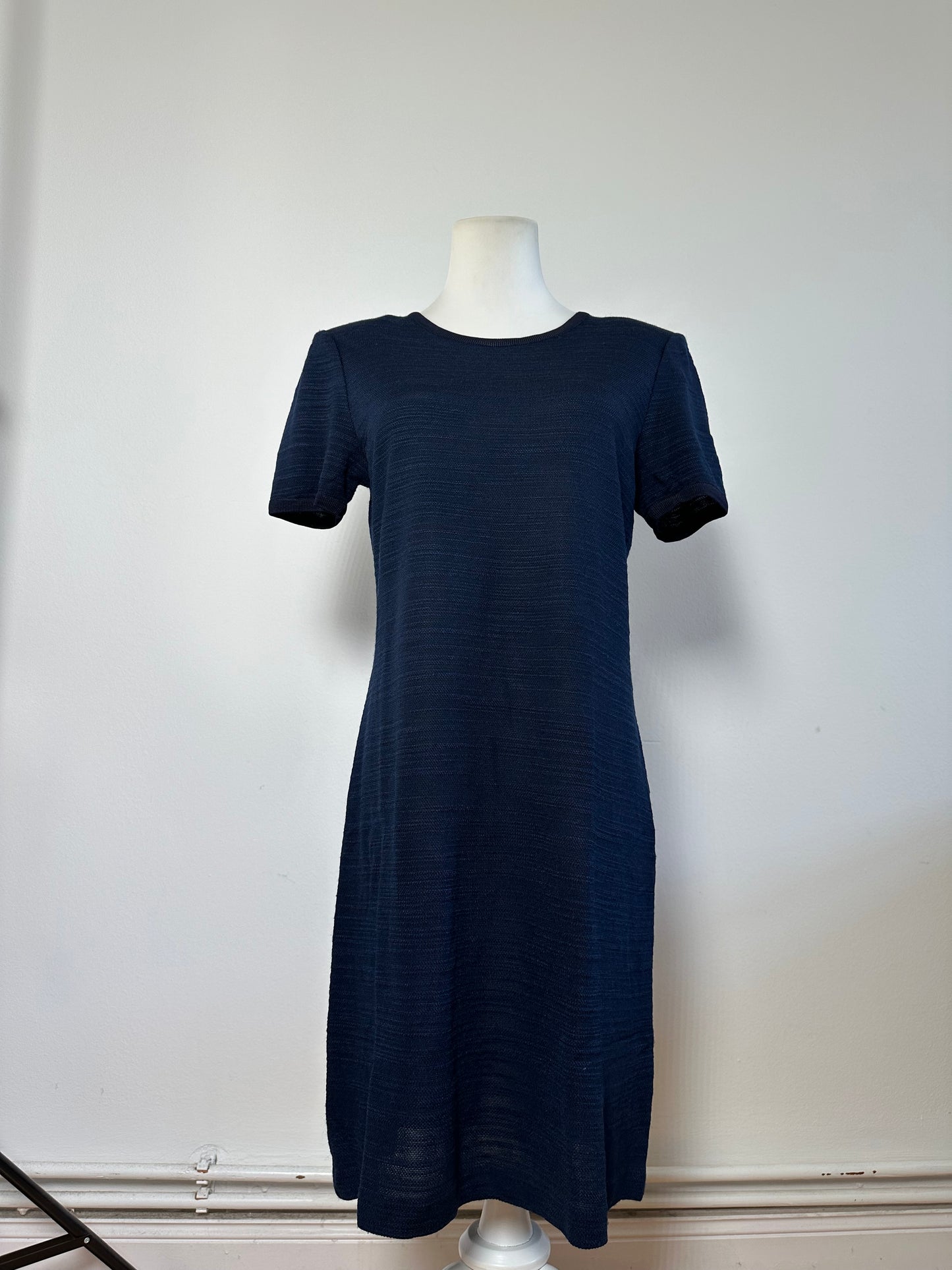Vintage Yves Saint Laurent Cotton Blend Dress Navy M