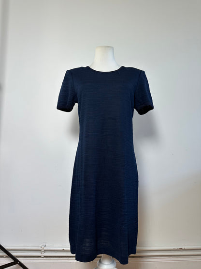 Vintage Yves Saint Laurent Cotton Blend Dress Navy M
