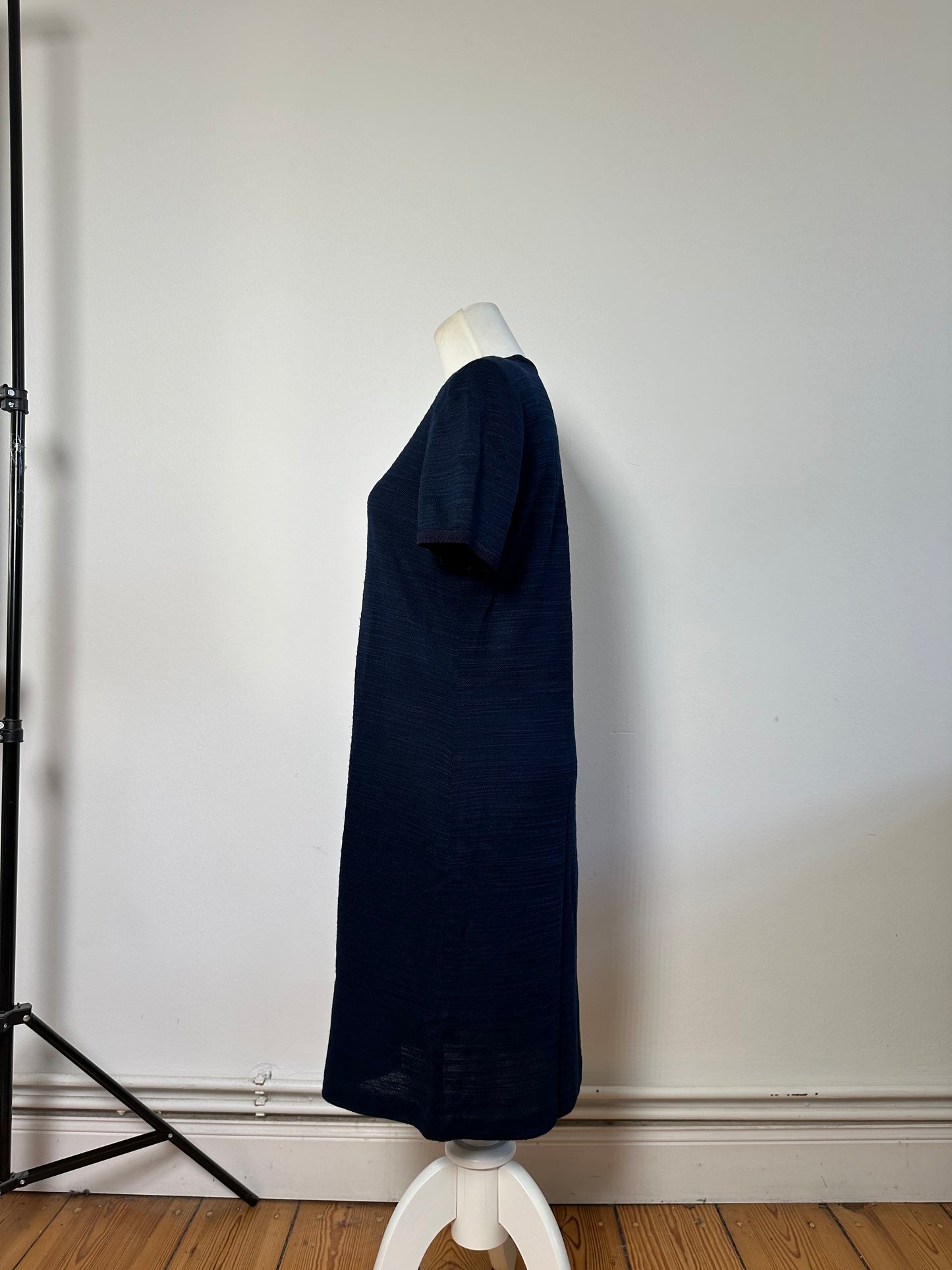 Vintage Yves Saint Laurent Cotton Blend Dress Navy M
