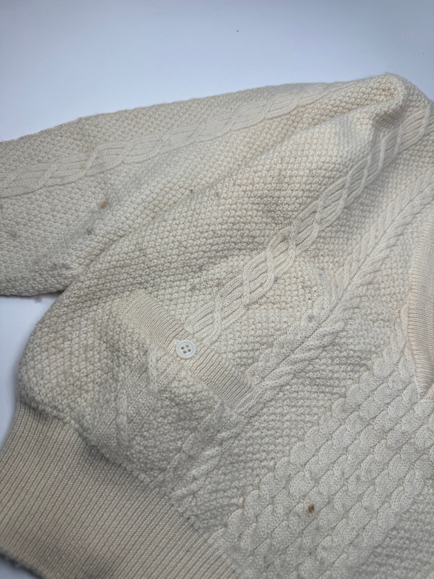 Vintage Dior Wool V-Neck Sweater Beige M