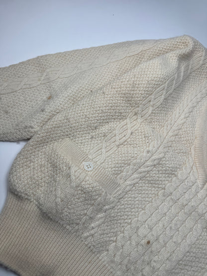 Vintage Dior Wool V-Neck Sweater Beige M