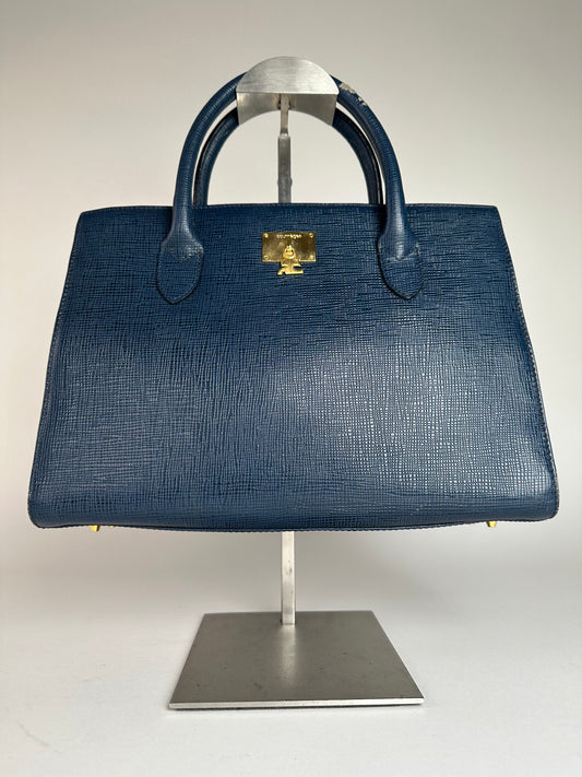 Vintage Courreges Leather Handbag Blue