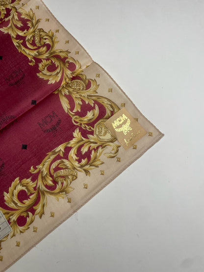 Vintage MCM Monogram Dcarf Purple Gold Black