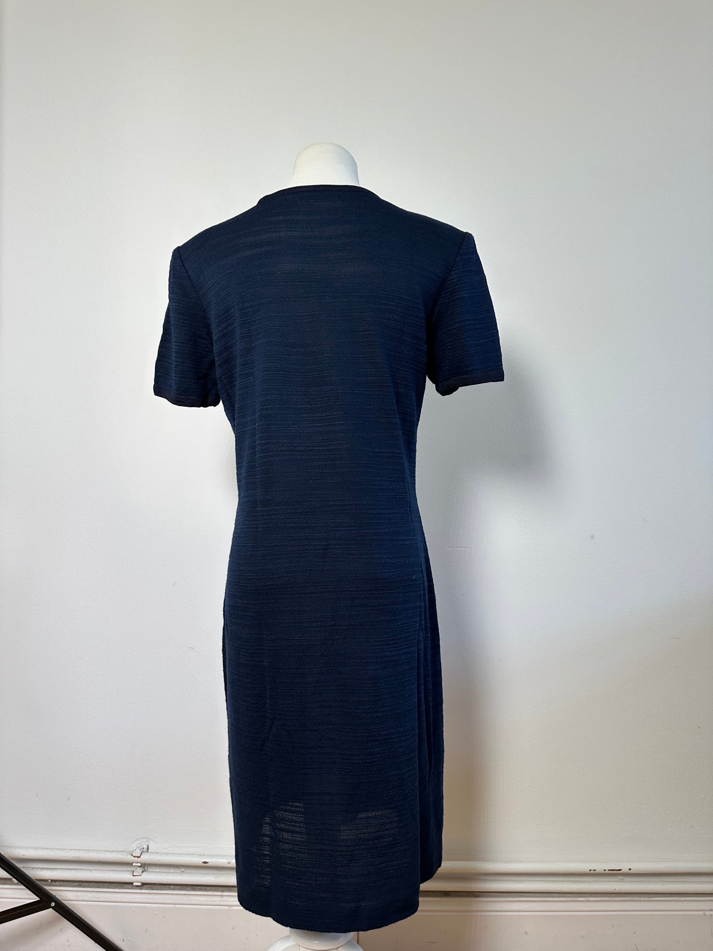 Vintage Yves Saint Laurent Cotton Blend Dress Navy M